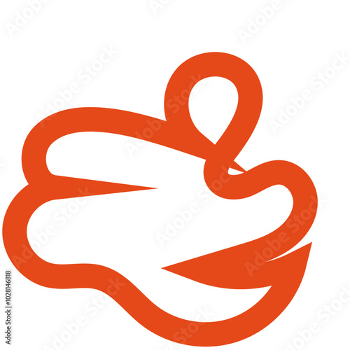 Wallpaper Mural Orange outline abstract shapes  Torontodigital.ca