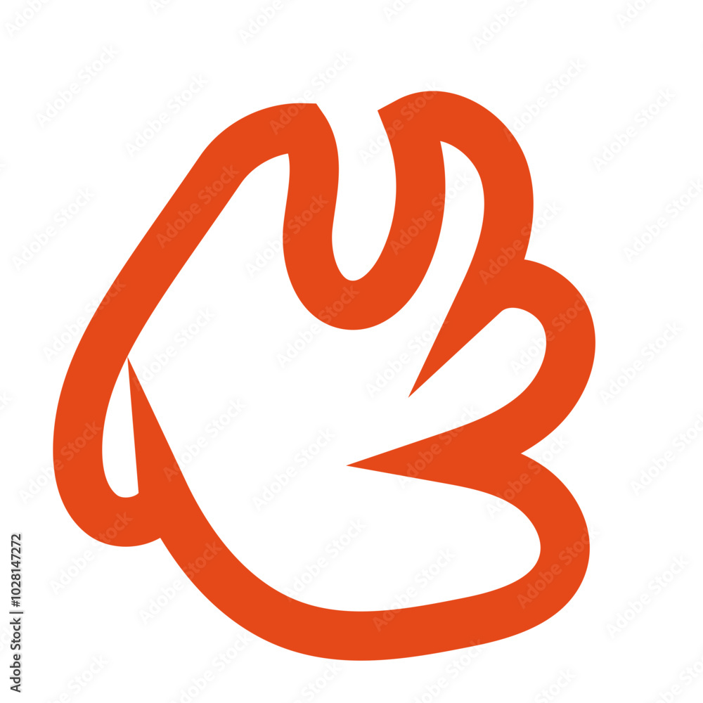 Fototapeta premium Orange outline abstract shapes 