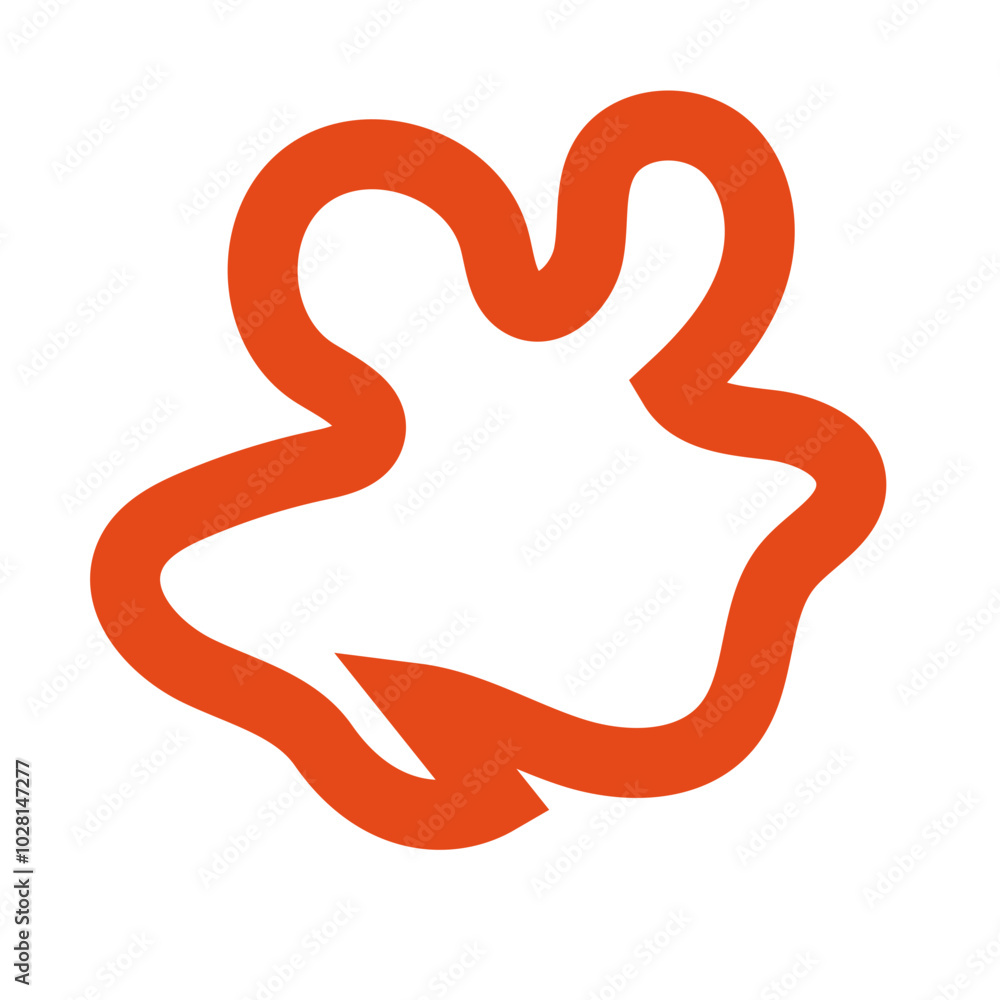 Orange outline abstract shapes Orange outline abstract shapes