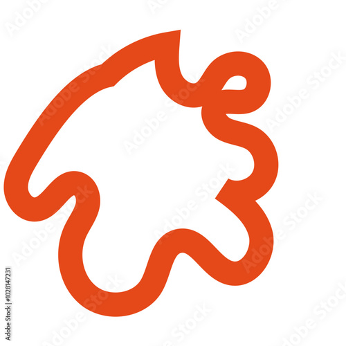 Orange outline abstract shapes 