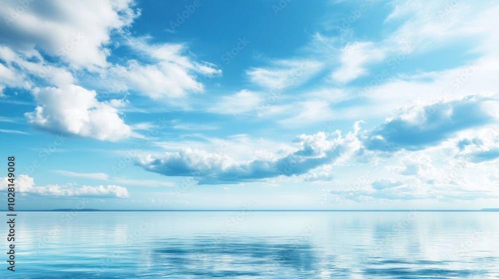 Serene Blue Sky and Tranquil Water Serene Blue Sky and Tranquil Water