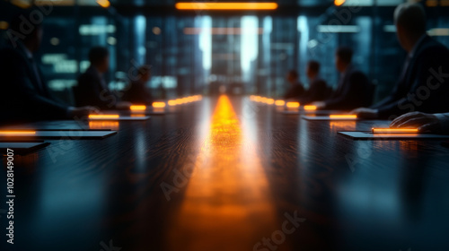 Wallpaper Mural Neon Lights in Industrial Conference Room Evening Atmosphere Torontodigital.ca
