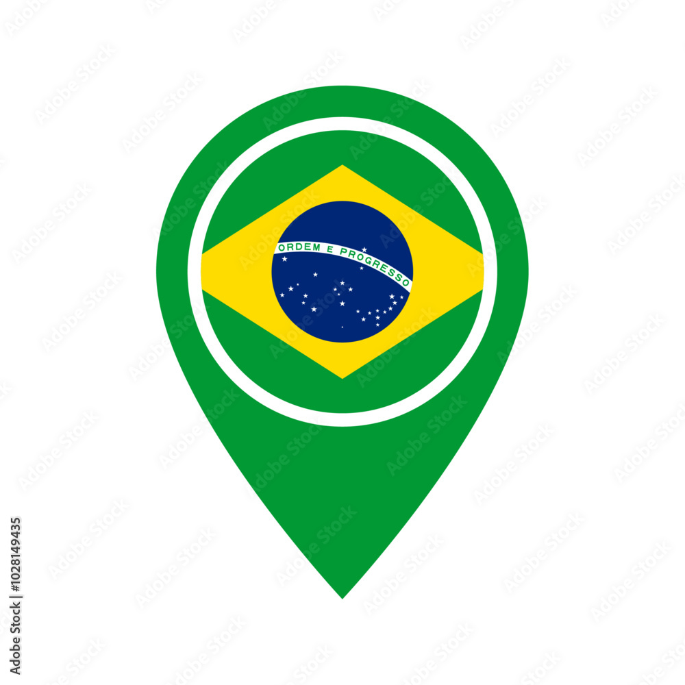 Obraz premium Brazil flag location icon