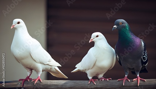 romantic scene of two doves symbolizing love and harmony photo