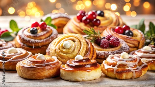 Wallpaper Mural Delectable Danish pastries showcased on a pristine white background, ideal for culinary arts enthusiasts seeking delightful baking inspiration and creative recipe ideas. Torontodigital.ca