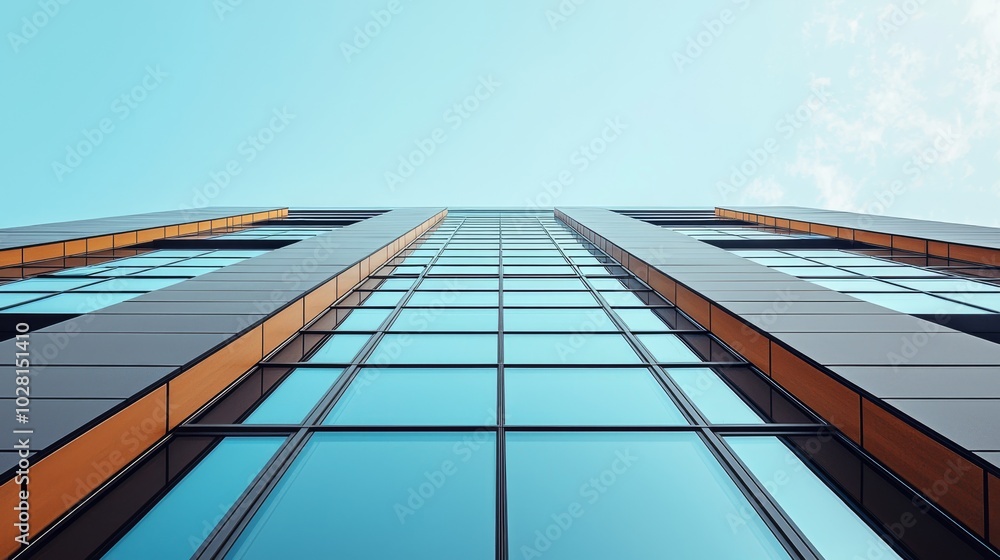 Fototapeta premium Modern Minimalist Office Building Facade