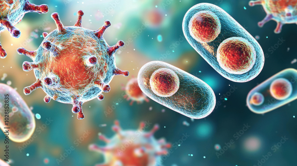 Microscopic View of Viruses and Bacteria Microscopic View of Viruses and Bacteria