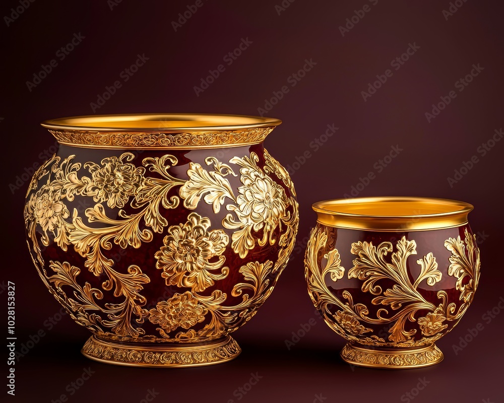 Lavish Antique Gold Vessels in Baroque Style Lavish Antique Gold Vessels in Baroque Style