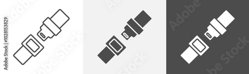 seat belt icon Logo art vector in outline