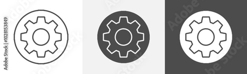 setting icon Logo art vector in outline