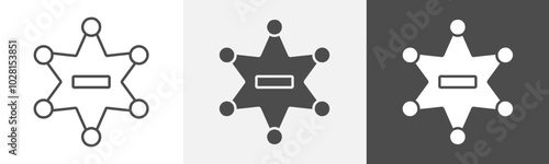 sheriff icon Logo art vector in outline