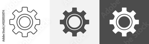 setting icon Logo art vector in outline