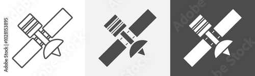 setellite icon Logo art vector in outline
