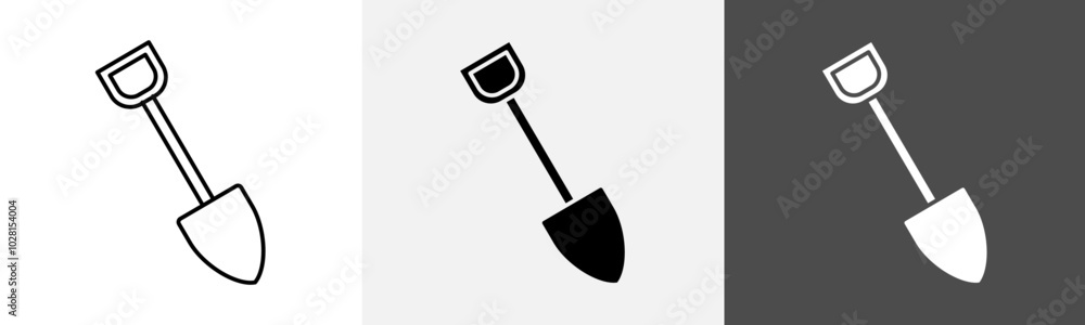 shovel icon Logo art vector in outline shovel icon Logo art vector in outline