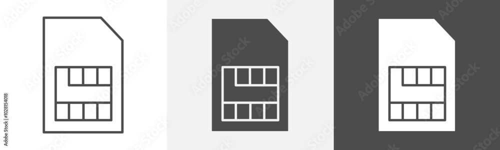 sim card icon Logo art vector in outline sim card icon Logo art vector in outline