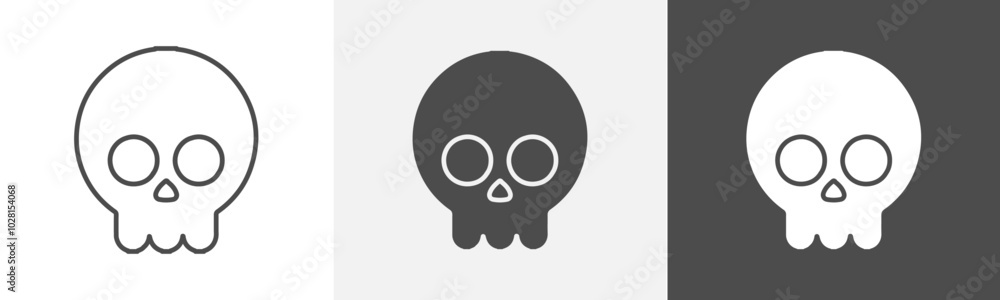 skull icon Logo art vector in outline skull icon Logo art vector in outline