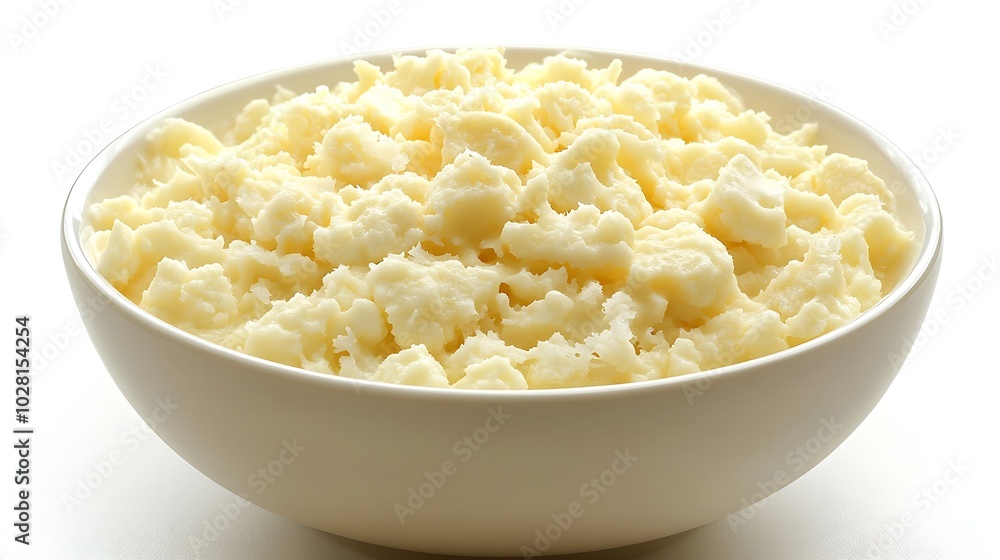 Cauliflower soup on a white background Healthy food Close up : Generative AI Cauliflower soup on a white background Healthy food Close up : Generative AI