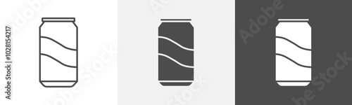 soda can icon Logo art vector in outline