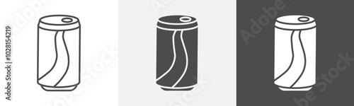 soda icon Logo art vector in outline