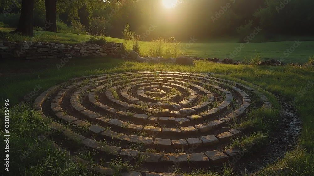 Peaceful labyrinth walking meditation Peaceful labyrinth walking meditation