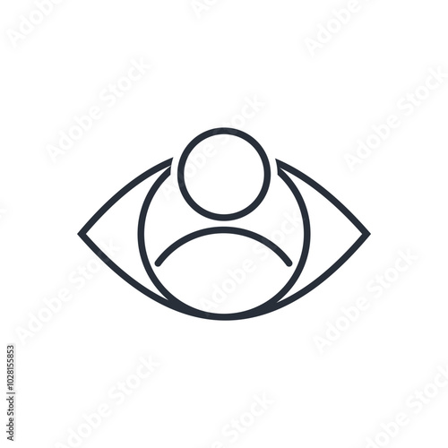 Observer, witness, eyewitness.Vector linear icon isolated on white background.