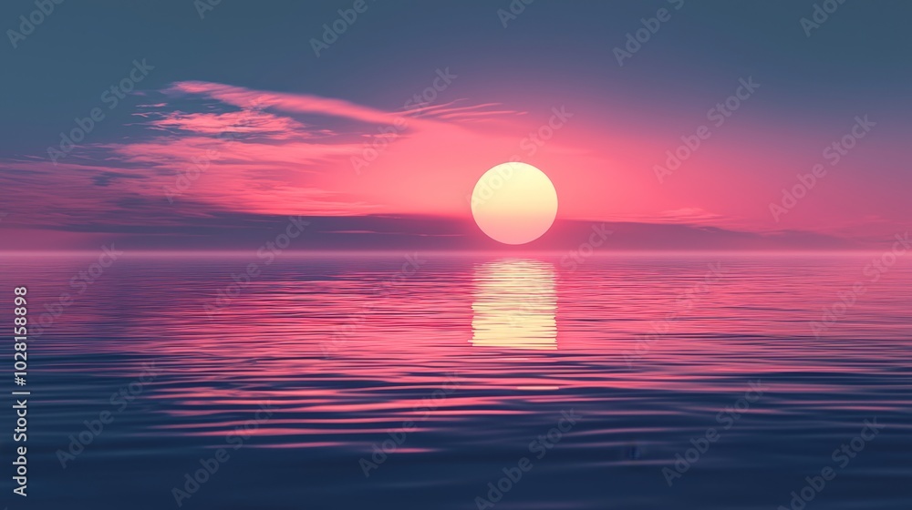 Minimalist Sunrise Over Distant Horizon Minimalist Sunrise Over Distant Horizon