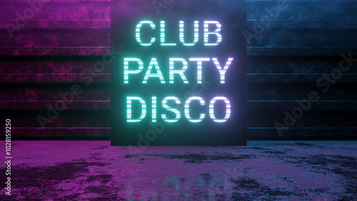 Neon Club Party Disco sign ...