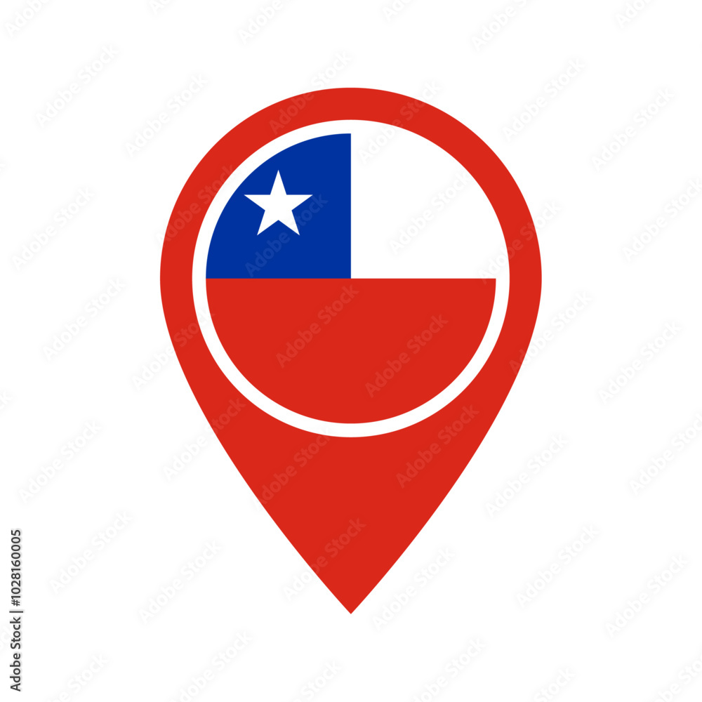 Chile flag location icon Chile flag location icon