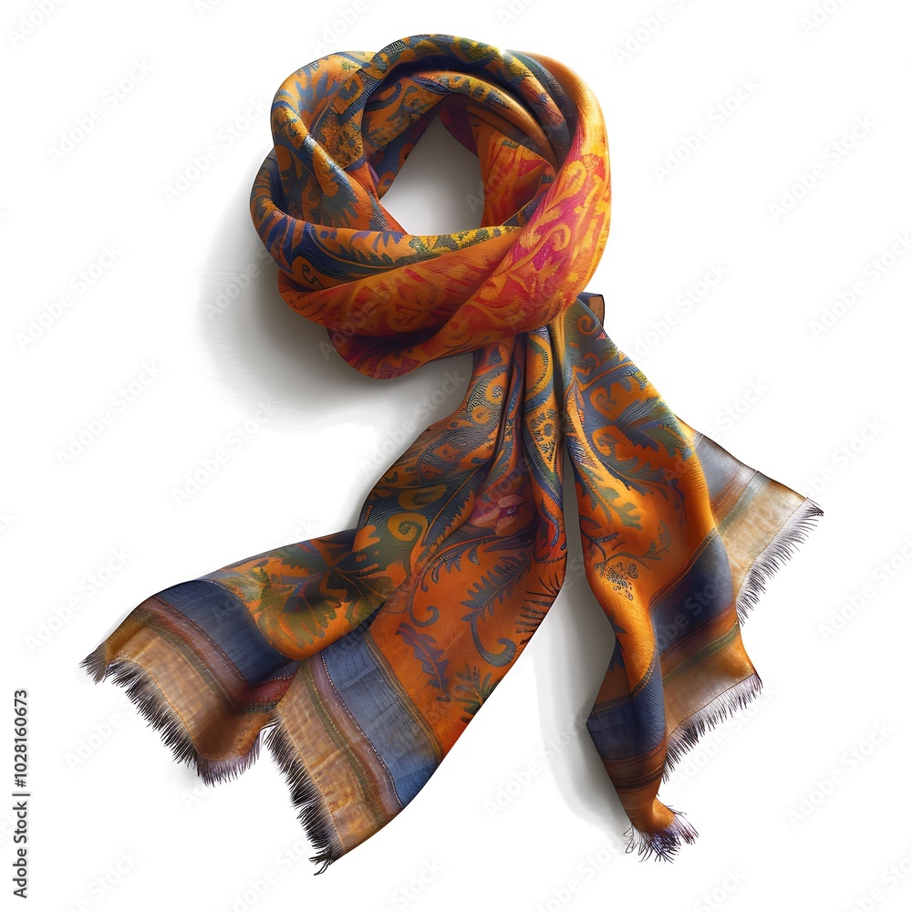 Scarf isolated on white background. 3D rendering. Scarf isolated on white background. 3D rendering.