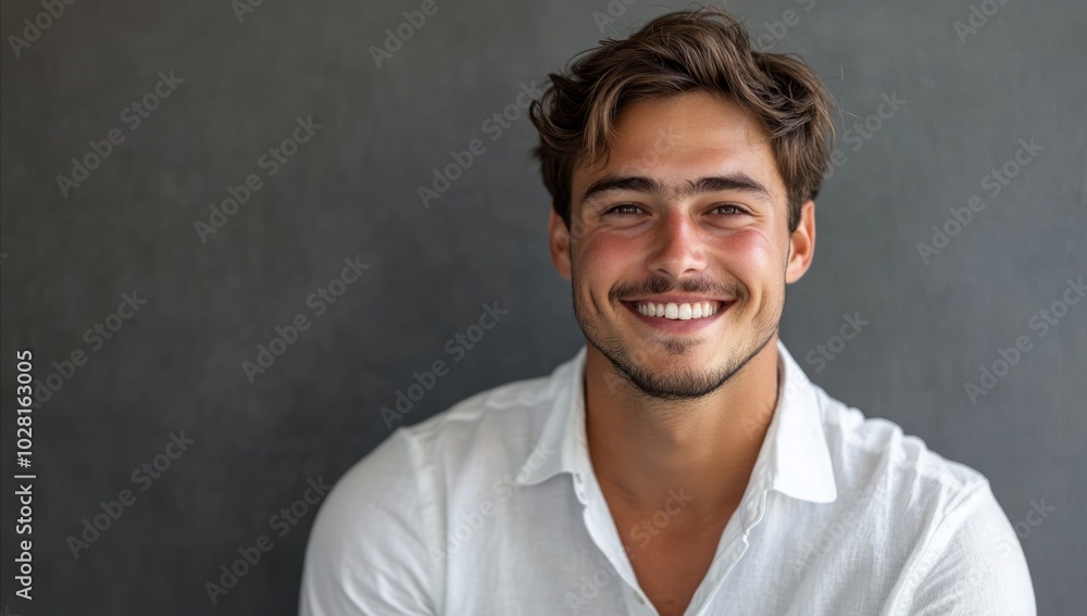 Obraz premium Cheerful male enjoying a casual day.