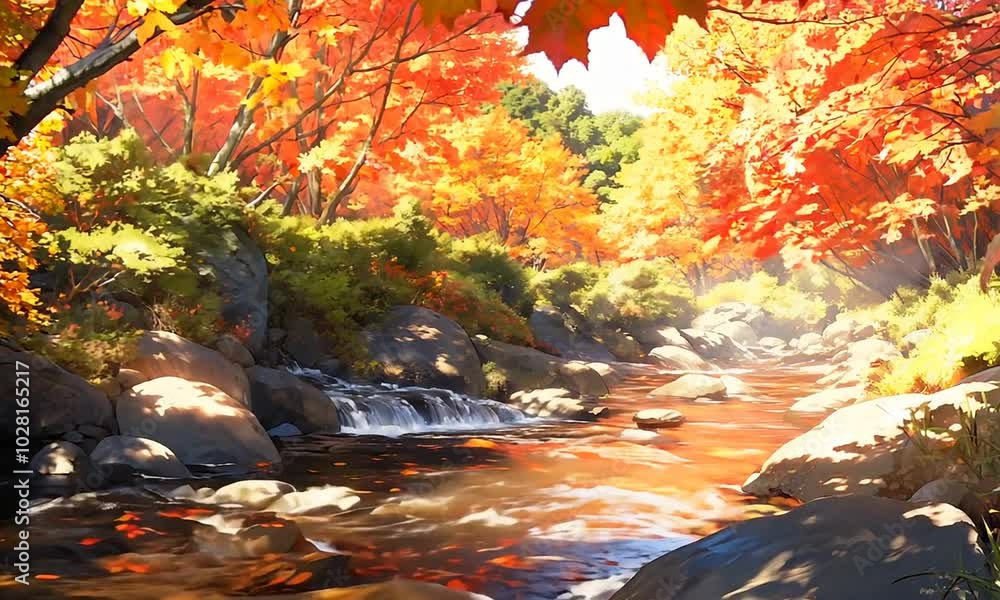 Autumn view with beautiful foliage in the mountains Autumn view with beautiful foliage in the mountains