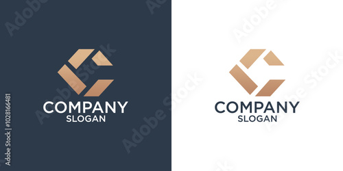 collection of letter c abstract monogram logo design vector