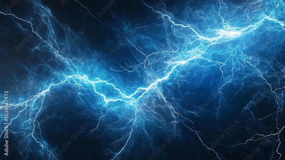 Electric blue lightning on dark background Electric blue lightning on dark background