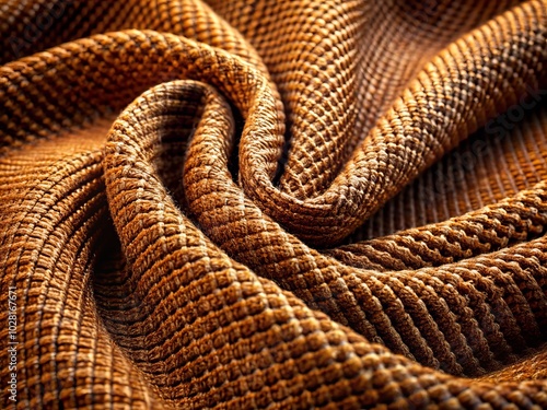 Panoramic View of Brown Polyester Fabric Texture - Soft Textile Background for Design and Decoration Projects