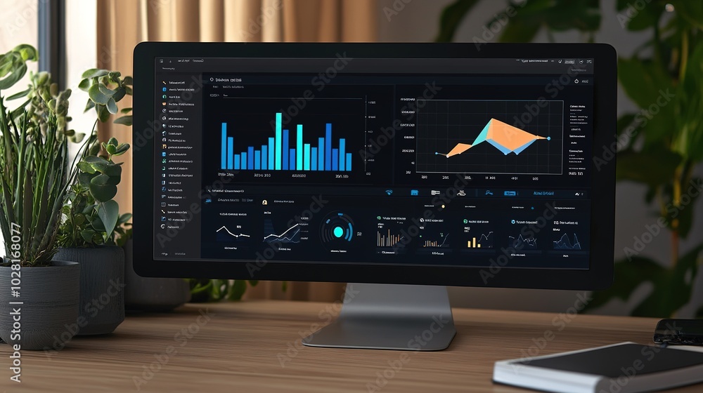 Fototapeta premium An education software dashboard displaying student progress and analytics.