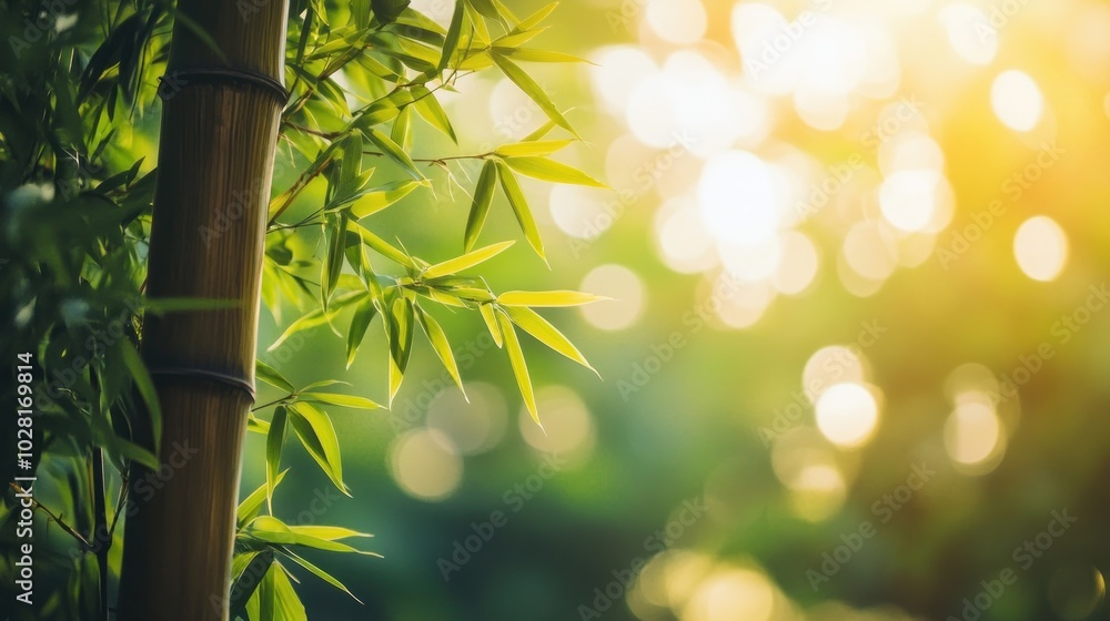 Obraz premium Bamboo Forest in Sunlight