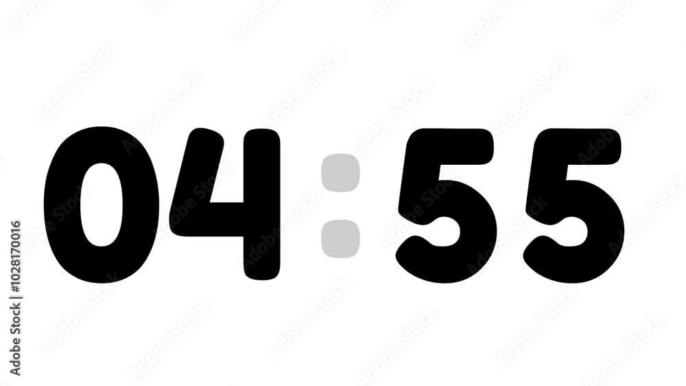 5-minute count digital timer to 0-second timer,, 5-minute count digital timer to 0-second timer,,
