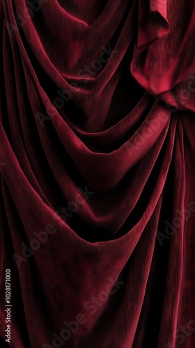 Red velvet fabric texture, elegant and luxurious