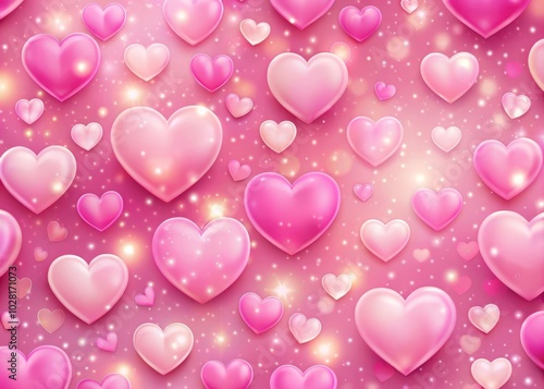 Romantic Pink Hearts Pattern Background for Valentine’s Day Celebrations, Love and Affection, Heartwarming Decor, Sweetheart Design, Gorgeous Love-themed Backdrop