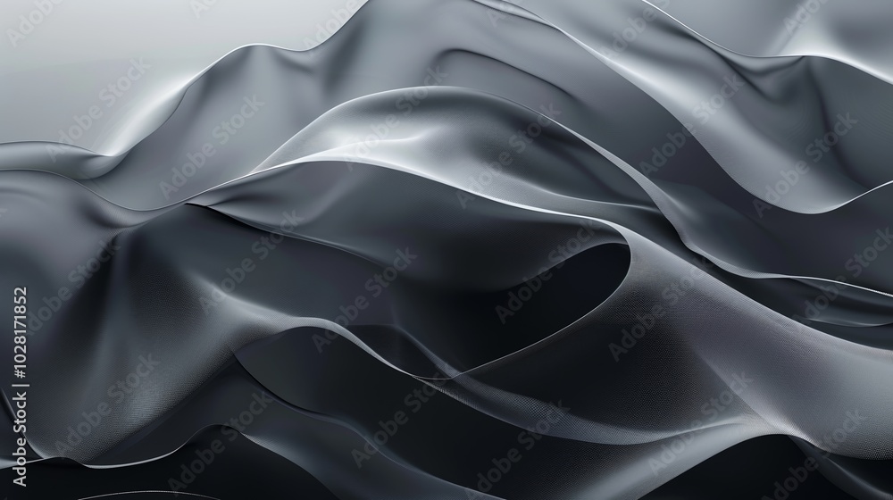 Wallpaper Abstract dark gray wavy fabric is forming an elegant and smooth background Wallpaper Abstract dark gray wavy fabric is forming an elegant and smooth background