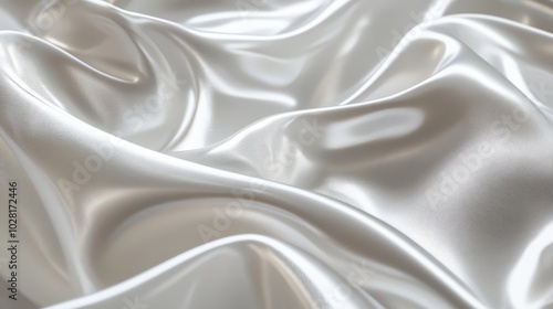 White Satin Fabric Drape Texture Background