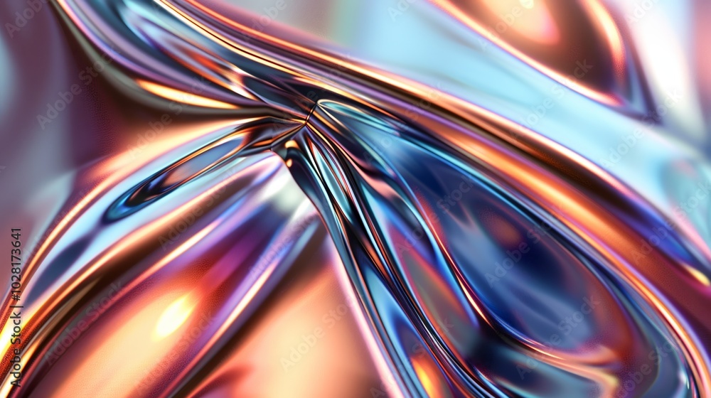 Wallpaper An abstract image of a metallic fabric flowing and reflecting light Wallpaper An abstract image of a metallic fabric flowing and reflecting light