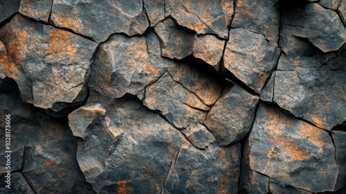 A Close-Up View of a Cracked and Weathered Rocky Surface