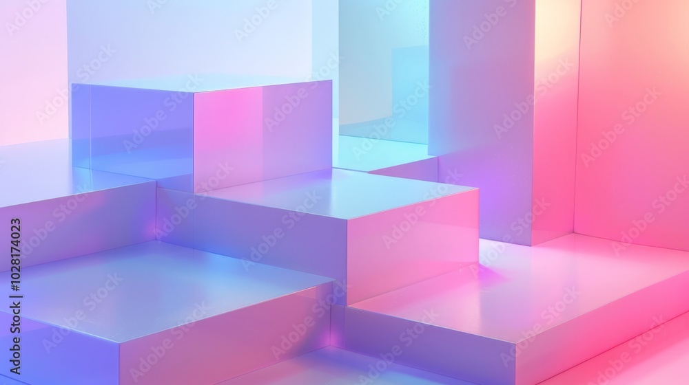 Wallpaper Abstract minimal neon pink blue geometric cubes platform podium background wallpaper Wallpaper Abstract minimal neon pink blue geometric cubes platform podium background wallpaper