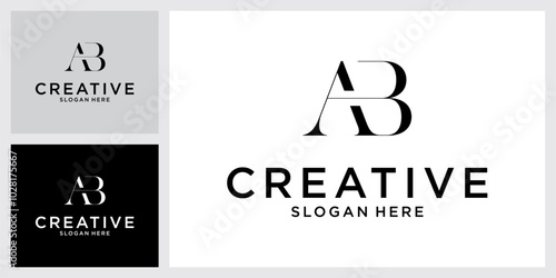 AB or BA initial letter logo design vector