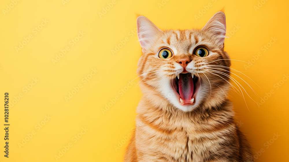 Surprised ginger cat with open mouth. Surprised ginger cat with open mouth.