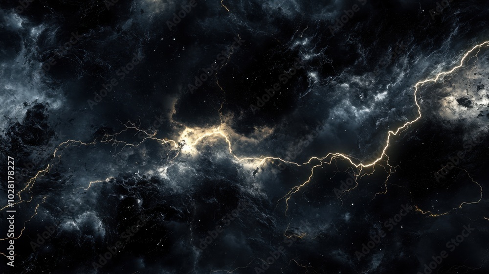Dramatic stormy sky with lightning and dark clouds showcasing nature's power Dramatic stormy sky with lightning and dark clouds showcasing nature's power