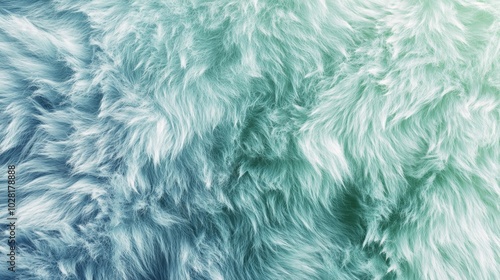 Close-up of Soft Blue and Green Fur Texture