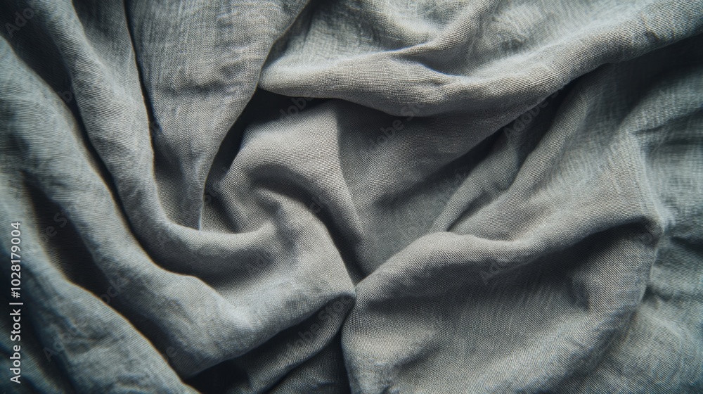 Close-up of Gray Fabric with Wrinkles and Creases Close-up of Gray Fabric with Wrinkles and Creases