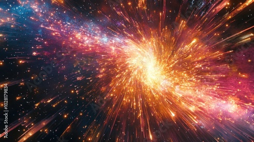 Cosmic Explosion of Colorful Stars and Light